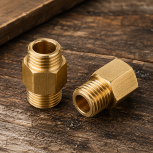 1/8 NPT Male to 1/8 NPT Female Brass Hex Adapter